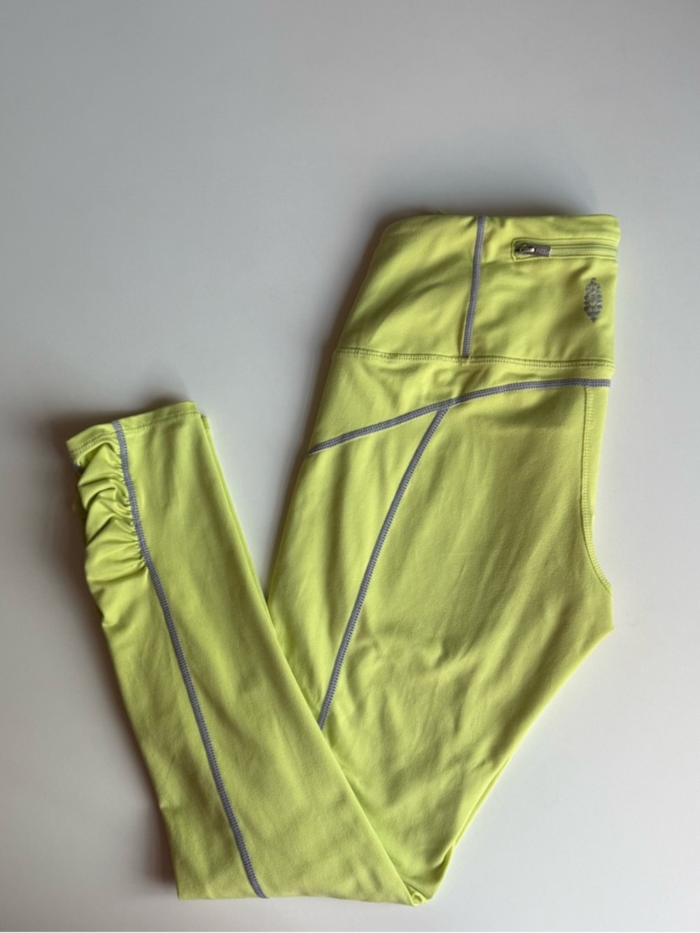 fp movement by Free People Neon Yellow Green Active Leggings Pocket Size S